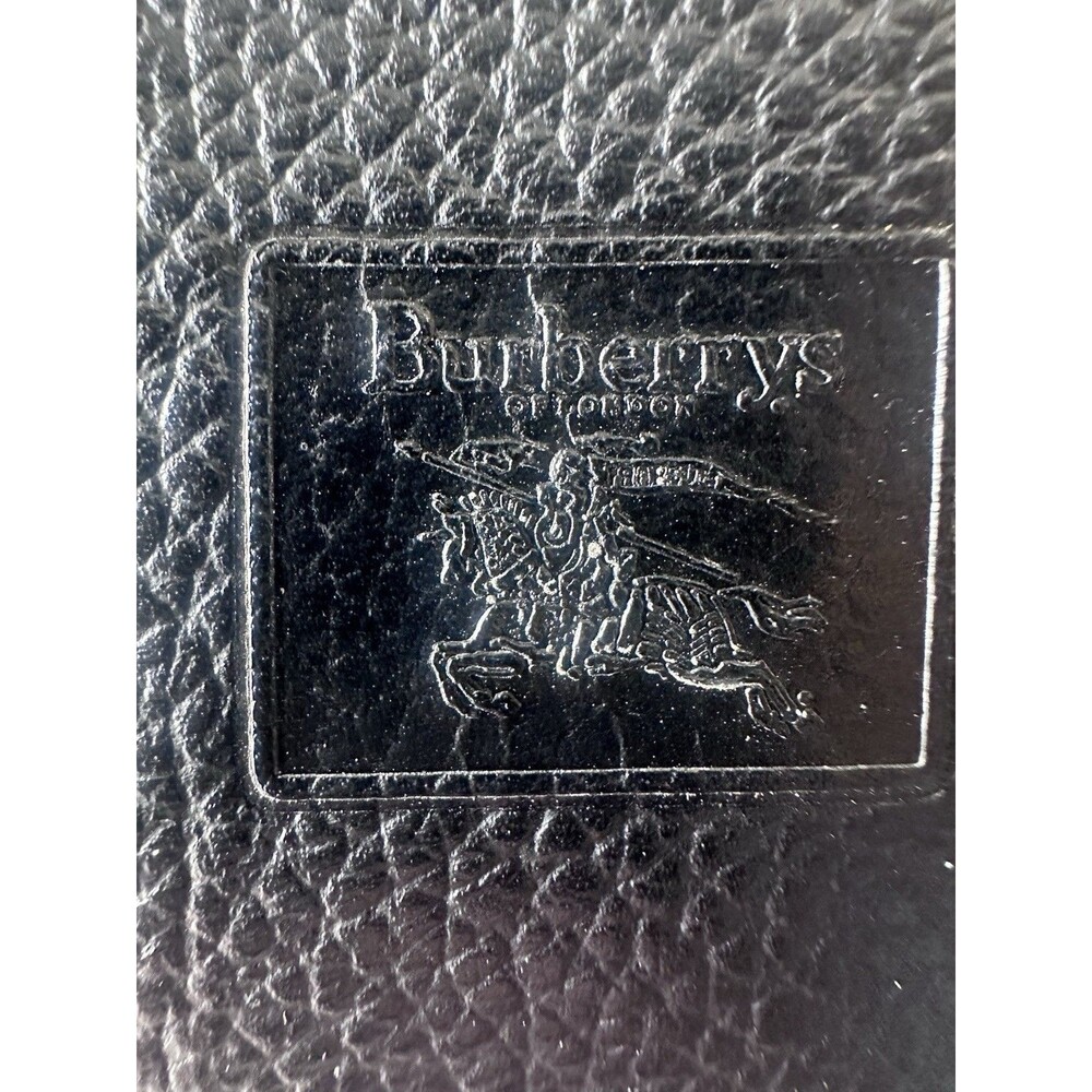 Burberry black pebbled leather top handle handbag Nova Check Interior - Picture 3 of 16